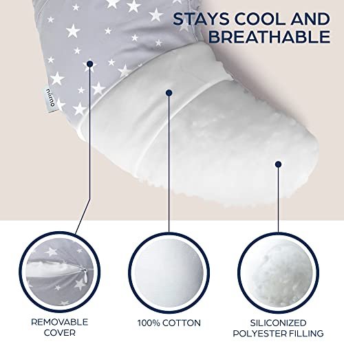 Niimo Nursing Pillow - 100% Cotton Breastfeeding Pillow Cover, Ergonomic Nursing Pillows for Breastfeeding, Machine-Washable Baby Pillow, Breastfeeding Pillows & Breastfeeding Essentials