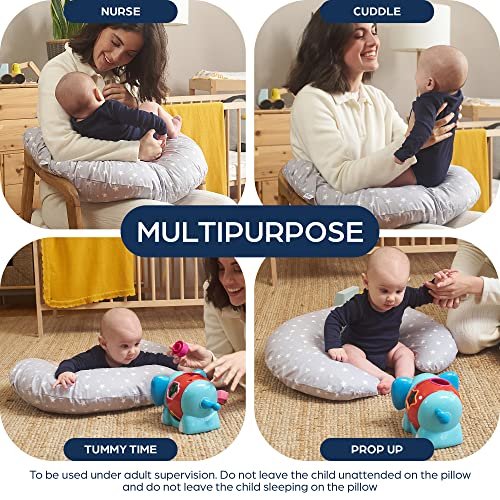 Niimo Nursing Pillow - 100% Cotton Breastfeeding Pillow Cover, Ergonomic Nursing Pillows for Breastfeeding, Machine-Washable Baby Pillow, Breastfeeding Pillows & Breastfeeding Essentials