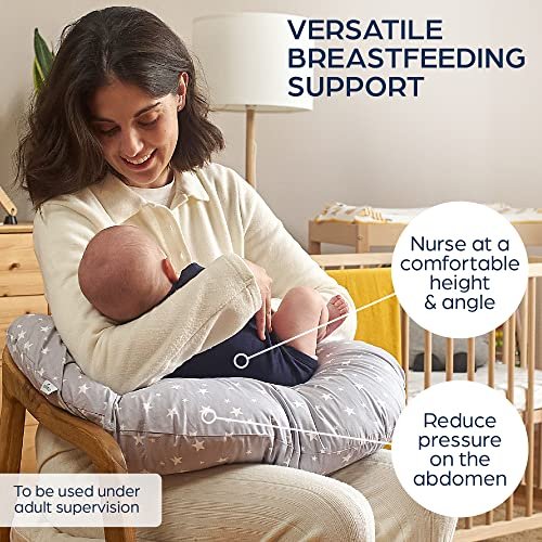Niimo Nursing Pillow - 100% Cotton Breastfeeding Pillow Cover, Ergonomic Nursing Pillows for Breastfeeding, Machine-Washable Baby Pillow, Breastfeeding Pillows & Breastfeeding Essentials