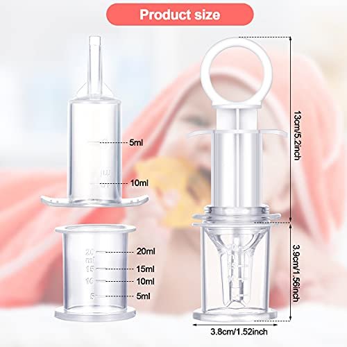 Nuanchu 3 Pcs Baby Oral Feeding Syringe Baby Feeder Dispenser Syringe Dropper Infant Utensils with Nipple Pacifier for Medicine Water Juice Suitable for Infants Newborns (White)