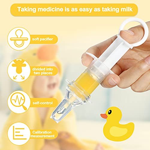Nuanchu 3 Pcs Baby Oral Feeding Syringe Baby Feeder Dispenser Syringe Dropper Infant Utensils with Nipple Pacifier for Medicine Water Juice Suitable for Infants Newborns (White)