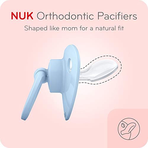 NUK Comfy Orthodontic Pacifiers for 0-6 Months – BPA-Free, 5-Pack, Soft & Durable Design for Baby Comfort