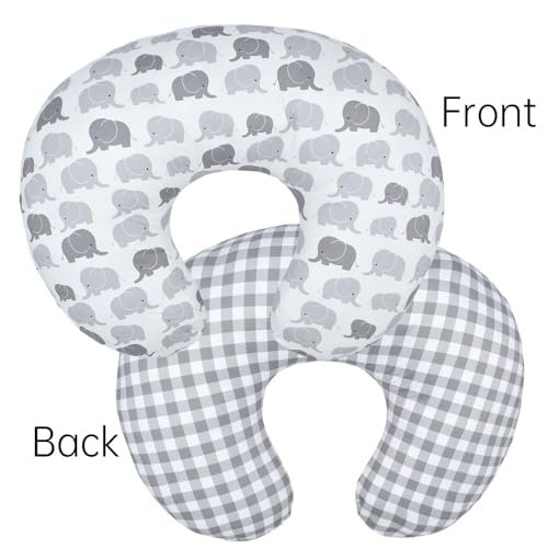 Nursing Pillow and Positioner, Breastfeeding, Bottle Feeding, Baby Sitting Support with Removable Ultra Soft Minky Cover, Tummy Time Support for Baby Boys and Girls