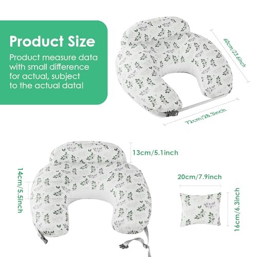 Nursing Pillow for Breastfeeding, Original Breastfeeding Pillows for Support Mom and Baby, Nursing Pillows with Adjustable Waist Strap, Pocket and Removable Soft Cover, White