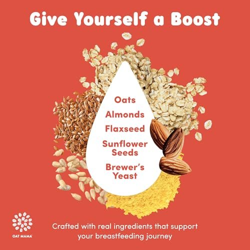 Oat Mama Lactation Bars Variety Pack | Peanut Butter Chocolate Chip & Chocolate Almond Coconut | Essential Breastfeeding Snacks with Oats, Flaxseed & Brewer’s Yeast | Milkflow Lactation Support