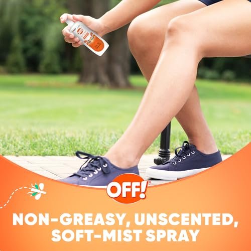 OFF! Family Care Insect & Mosquito Repellent Spritz, Bug Spray Containing 7% DEET, Unscented Repellent with Aloe Vera Protects Against Mosquitoes, 9 Oz