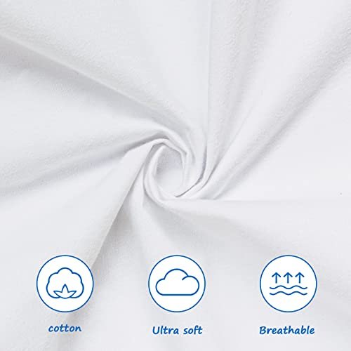 Organic Cotton Changing Pad Cover, Diaper Changing Table Pad Covers 2 Pack, Jersey Knit Super Soft & Stretchy Cradle Sheets for Baby Boys Girls, 32" x 16" x 4", White