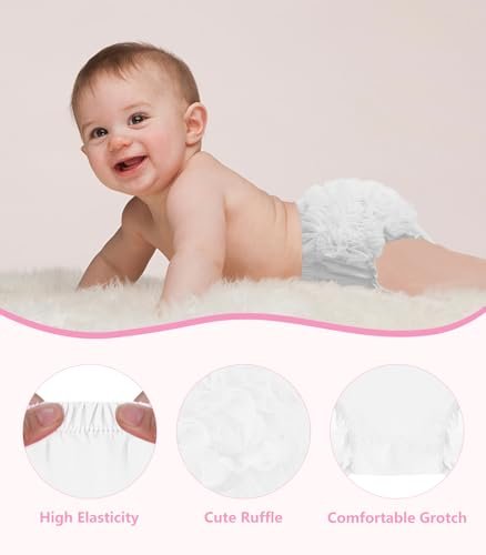 Ormark Baby Bloomers Diaper Covers for Girls Ruffle Bloomers for Toddler Girls Newborn Girl Shorts Cotton Infant Bloomers