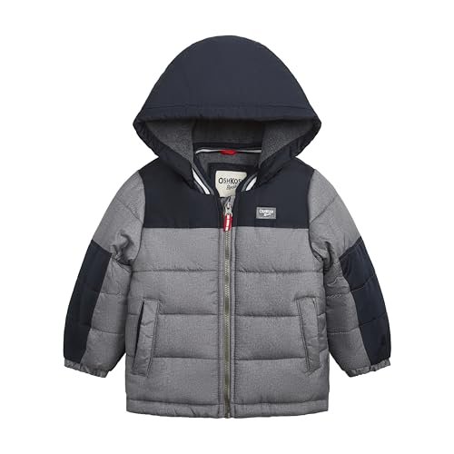 OSHKOSH B'GOSH Baby Boys' Fleece-Lined Hooded Puffer Jacket Winter Coat