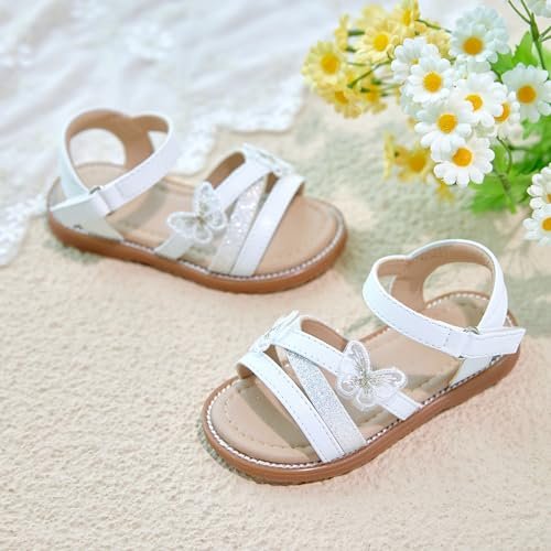Otter MOMO Girls Open Toe Princess Flat Sandals with Comfort Sole Summer Sandals