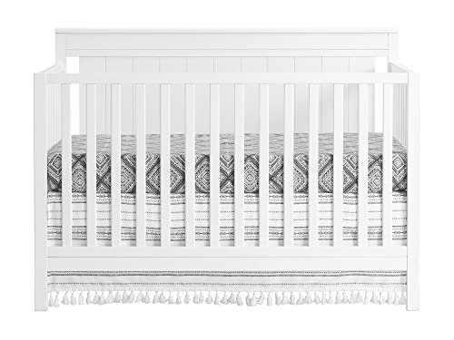 Oxford Baby Lazio 4-in-1 Convertible Baby Crib, Snow White, GreenGuard Gold Certified