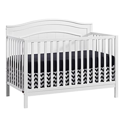 Oxford Baby Nolan 4-in-1 Convertible Baby Crib, Snow White, GreenGuard Gold Certified