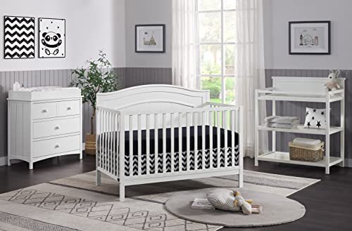 Oxford Baby Nolan 4-in-1 Convertible Baby Crib, Snow White, GreenGuard Gold Certified