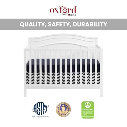 Oxford Baby Nolan 4-in-1 Convertible Baby Crib, Snow White, GreenGuard Gold Certified