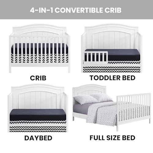 Oxford Baby North Bay 4-in-1 Convertible Crib, Snow White, GreenGuard Gold Certified
