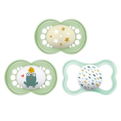 Pacifier, 16+ Months, Variety Pack (1 Original, 1 Air + 1 Night Pacifier), Unisex 3-Count