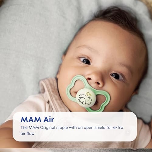 Pacifier, 16+ Months, Variety Pack (1 Original, 1 Air + 1 Night Pacifier), Unisex 3-Count