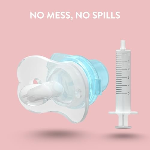 Pacifier Medicine Dispenser Paci Syringe Accurate Dose, Mess Free, BPA Free | for Newborns, Babies, Infants (Rumble Tuff)