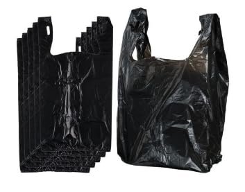 Pack of 200 - Black - Large Size - 8" x 13" x 16" - Leak Proof Disposable Plastic Bags For Sanitary Pad, Adult Diaper and Pet Waste Disposal bags.