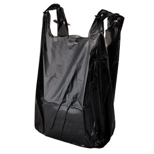 Pack of 200 - Black - Large Size - 8" x 13" x 16" - Leak Proof Disposable Plastic Bags For Sanitary Pad, Adult Diaper and Pet Waste Disposal bags.