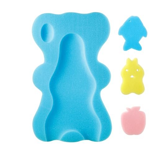 PandaEar Baby Bath Sponge Mat, Soft Infant Bath Sponge - Newborn Cushion, Odor Free, Blue