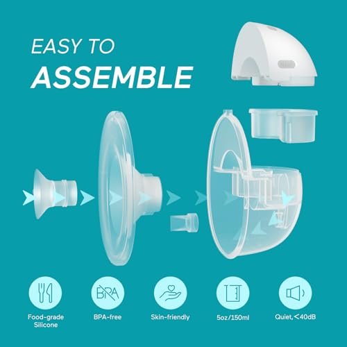 Paruu Hands Free Breast Pump P16, Wearable Breast Pump Electirc Portable with 4 Modes & 12 Levels, Max 309mmHg Strong Suction 19/21/24mm Flange Inserts Wearable Breastfeeding Pump, 2 Pack White