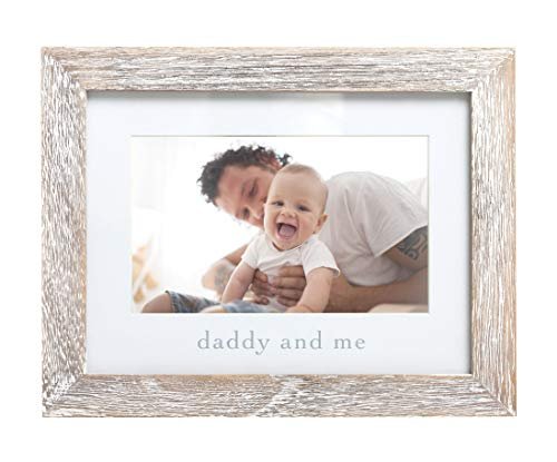 Pearhead Daddy & Me Baby Picture Frame, Gender-Neutral Dad & Baby Frame, Nursery Decor, 4" x 6" Photo Insert, Wood