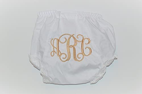 Personalized Baby Bloomers, Monogramed Diaper Cover, Interlocking Script Font Bloomers, Quick Ship