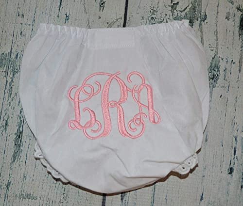 Personalized Baby Bloomers, Monogramed Diaper Cover, Interlocking Script Font Bloomers, Quick Ship
