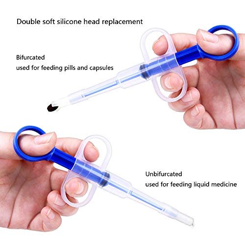 Pet Medicine Feeder Pet Pill Syringe Pet Liquid Feeding Dispenser Feeding Tool with Soft Silicone Tip for Dogs Cats Birds Small Animals Blue and Red 2 Pcs