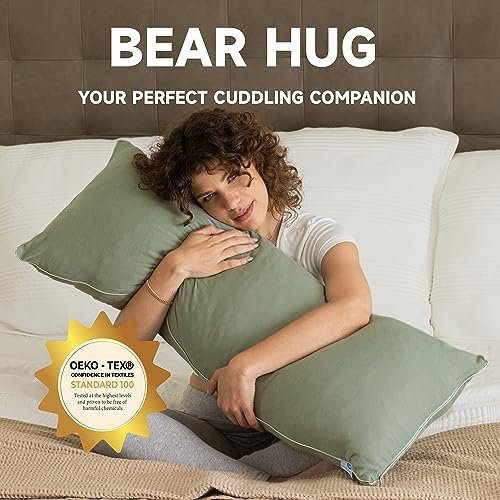 Pharmedoc Body Pillow, Pregnancy Pillows, Side Sleeper Pillow, Long, Memory Foam Pillow, Sage
