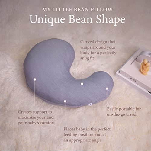 Pharmedoc Nursing Pillow for Breastfeeding – Breast Feeding Pillows for Mom - Bottle Feeding - Support for Mom and Baby - Pregnancy Maternity Pillows, Baby Shower Must Haves - Grey Cooling Cover