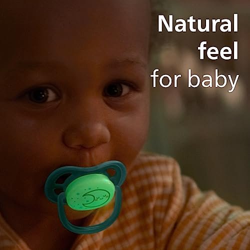 Philips Avent Ultra Air Pacifier - 4 x Light, Breathable Glow-in-The-Dark Baby Pacifiers for Babies Aged 6-18 Months, BPA Free with Sterilizer Carry Case, SCF376/08