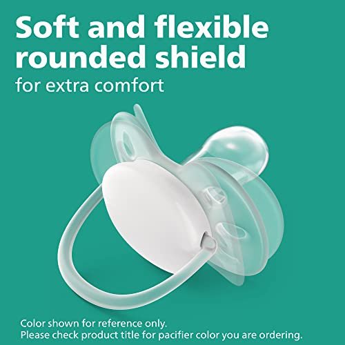 Philips Avent Ultra Soft Pacifier - 4 x Soft and Flexible Baby Pacifiers for Babies Aged 0-6 Months, BPA Free with Sterilizer Carry Case, SCF091/24