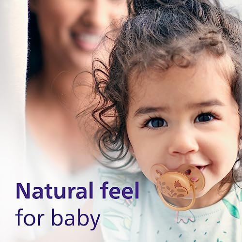 Philips Avent Ultra Soft Pacifier - 4 x Soft and Flexible Baby Pacifiers for Babies Aged 6-18 Months, BPA Free with Sterilizer Carry Case, SCF091/30
