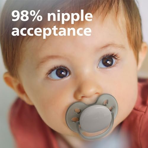 Philips Avent Ultra Soft Pacifier - 4 x Soft and Flexible Baby Pacifiers for Babies Aged 6-18 Months, BPA Free with Sterilizer Carry Case, SCF091/30