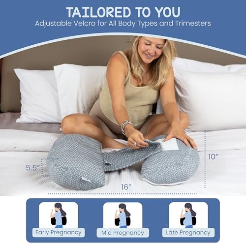 Plus Sized Pregnancy Pillow for Sleeping - Belly, Hip, Back Support for Pregnant Women - Portable Maternity Wedge Pillow for Reducing Pregnancy Fatigue- Adjustable and Washable