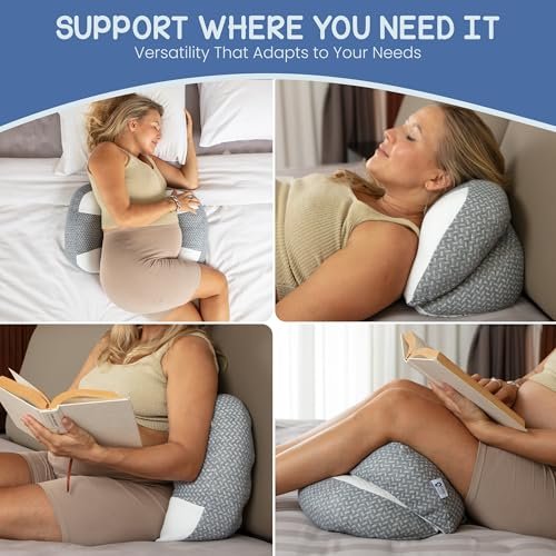 Plus Sized Pregnancy Pillow for Sleeping - Belly, Hip, Back Support for Pregnant Women - Portable Maternity Wedge Pillow for Reducing Pregnancy Fatigue- Adjustable and Washable