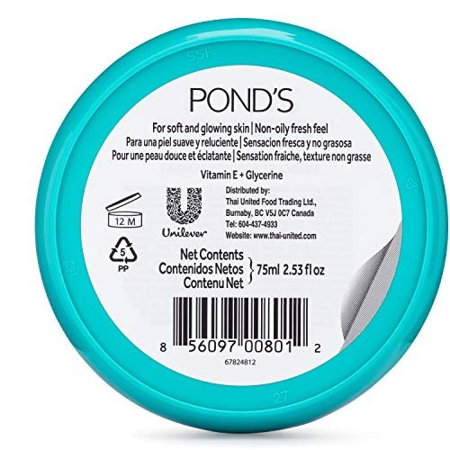 Pond's Light Moisturizer Cream, For Soft and Glowing Skin, Vitamin E, 3-Pack of 2.53 Fl Oz Each