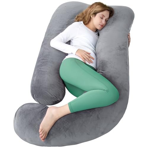Pregnancy Pillow for Sleeping, Extra Large U Shaped Body Pillow, Maternity Pillow for Pregnant Women with Velvet Cover