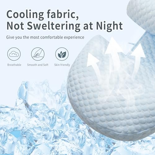 Pregnancy Pillow for Sleeping, Maternity Pillow for Pregnant Women, Cooling Pregnancy Pillow, Pregnancy Wedge Support for Back, Belly, Portable and Adjustable Body Pillow for Side Sleeper, Blue