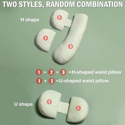 Pregnancy Pillow, Maternity Pillow for Pregnant Women, Soft Maternity Pillow with Detachable & Adjustable Pillow Cover, HIPS Legs