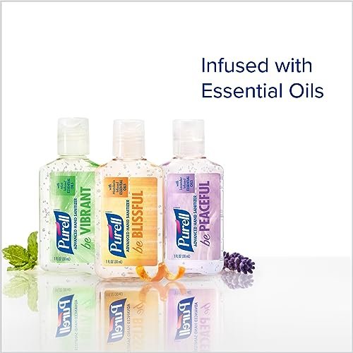 PURELL Advanced Hand Sanitizer Gel Infused with Essential Oils, Scented Variety Pack, 1 fl oz Travel Size Flip Cap Bottles (Box of 12 Bottles)- 3901-24-CMRMETRY