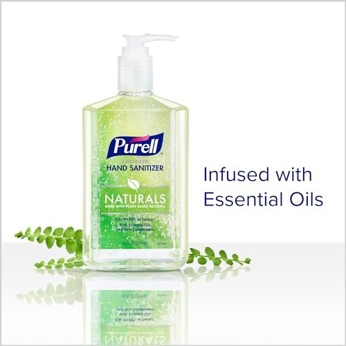 Purell Advanced Hand Sanitizer Naturals with Plant Based Alcohol, Citrus Scent, 12 fl oz Pump Bottle (Pack of 4) - 3623-06-EC2