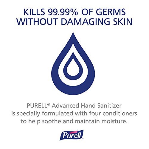 Purell Advanced Hand Sanitizer Refreshing Gel, Clean Scent, 16 fl oz Flip Cap Bottle (Pack of 12) - 9636-12-S