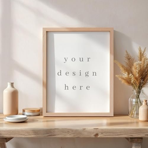 puthiac 11x14 Oak Wood Picture Frame - Minimalist 11x14 Frame Wood for Wall Art Decor, 11"x14" Natural Solid Wood Poster Frames for Wall Art Photo and Prints(3 Pack, Beige)