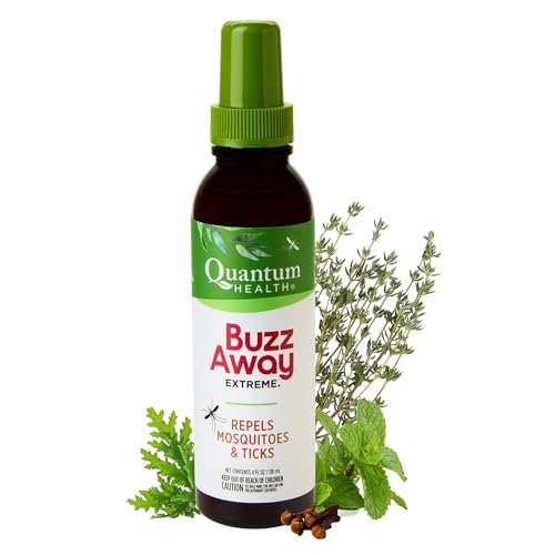 Quantum Health Buzz Away Extreme - DEET-free Insect Repellent, Essential Oil Bug Spray - Small Children and Up, Travel Friendly, 4 Fl Oz
