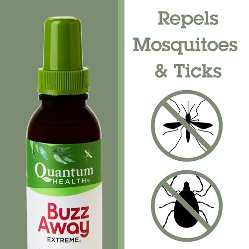 Quantum Health Buzz Away Extreme - DEET-free Insect Repellent, Essential Oil Bug Spray - Small Children and Up, Travel Friendly, 4 Fl Oz