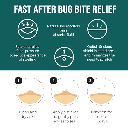 Quitch Mosquito Bite Relief Safari Animal Patches, Bug Bite Anti Itch Cream Alternative for Kids and Baby, Insect Bite Relief, After Bite Relief, Travel Essential for Summer Camp, Cruise and Outdoors