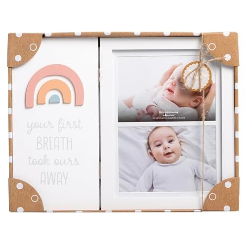 Rainbow Baby Photo Frame, Hinged Tabletop Picture Frame, Gender-Neutral Nursery Decor, Baby Gift, White